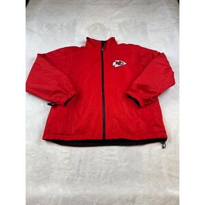 Kansas City Chiefs NFL Reversible Jacket Men's Size M Red Black Fleece
